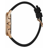 Buy Shop Guess Solar 40mm Black & Rose Gold Dial Black Rubber Strap Watch For Women - W1135L4 USA Online