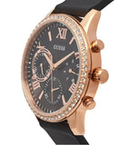 Buy Shop Guess Solar 40mm Black & Rose Gold Dial Black Rubber Strap Watch For Women - W1135L4 USA Online