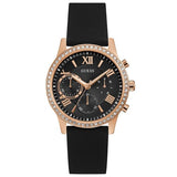 Buy Shop Guess Solar 40mm Black & Rose Gold Dial Black Rubber Strap Watch For Women - W1135L4 USA Online