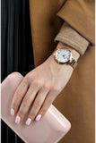Buy Shop Guess Solar Chronograph Diamonds White Dial Gold Steel Strap Watch for Women - W1069L2 USA Online