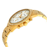 Buy Shop Guess Solar Chronograph Diamonds White Dial Gold Steel Strap Watch for Women - W1069L2 USA Online