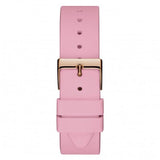 Guess Solar Rose Gold Dial Pink Rubber Strap Watch For Women - W1135L2