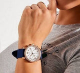 Buy Shop Guess Solar White Rose Gold Dial Blue Rubber Strap Watch For Women - W1135L3 USA Online