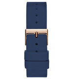 Buy Shop Guess Solar White Rose Gold Dial Blue Rubber Strap Watch For Women - W1135L3 USA Online