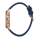 Buy Shop Guess Solar White Rose Gold Dial Blue Rubber Strap Watch For Women - W1135L3 USA Online