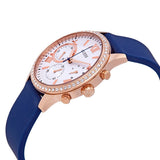 Buy Shop Guess Solar White Rose Gold Dial Blue Rubber Strap Watch For Women - W1135L3 USA Online