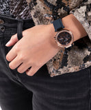 Buy Shop Guess Solistice Diamonds Roe Gold Dial Black Rubber Strap Watch for Women - GW0484L2 USA Online