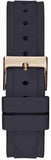 Buy Shop Guess Solistice Diamonds Roe Gold Dial Black Rubber Strap Watch for Women - GW0484L2 USA Online