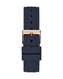 Buy Shop Guess Solistice Diamonds Roe Gold Dial Black Rubber Strap Watch for Women - GW0484L2 USA Online
