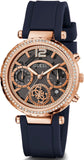 Buy Shop Guess Solistice Diamonds Roe Gold Dial Black Rubber Strap Watch for Women - GW0484L2 USA Online