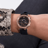Buy Shop Guess Solstice Diamonds Black Mother of Pearl Dial Black Rubber Strap Watch for Women - GW0113L2 USA Online