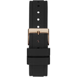 Buy Shop Guess Solstice Diamonds Black Mother of Pearl Dial Black Rubber Strap Watch for Women - GW0113L2 USA Online
