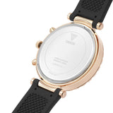 Buy Shop Guess Solstice Diamonds Black Mother of Pearl Dial Black Rubber Strap Watch for Women - GW0113L2 USA Online