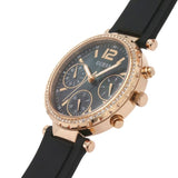 Buy Shop Guess Solstice Diamonds Black Mother of Pearl Dial Black Rubber Strap Watch for Women - GW0113L2 USA Online