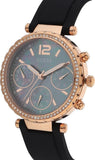 Buy Shop Guess Solstice Diamonds Black Mother of Pearl Dial Black Rubber Strap Watch for Women - GW0113L2 USA Online