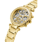 Buy Shop Guess Solstice Diamonds Gold Dial Gold Steel Strap Watch for Women - GW0403L2 USA Online