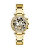 Buy Shop Guess Solstice Diamonds Gold Dial Gold Steel Strap Watch for Women - GW0403L2 USA Online
