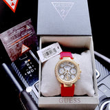 Buy Shop Guess Solstice Diamonds Gold Dial Red Rubber Strap Watch for Women - GW0484L1 USA Online