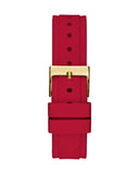 Buy Shop Guess Solstice Diamonds Gold Dial Red Rubber Strap Watch for Women - GW0484L1 USA Online