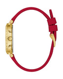 Buy Shop Guess Solstice Diamonds Gold Dial Red Rubber Strap Watch for Women - GW0484L1 USA Online