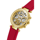 Buy Shop Guess Solstice Diamonds Gold Dial Red Rubber Strap Watch for Women - GW0484L1 USA Online