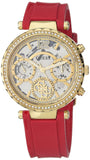 Buy Shop Guess Solstice Diamonds Gold Dial Red Rubber Strap Watch for Women - GW0484L1 USA Online