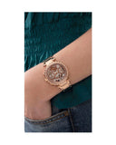 Buy Shop Guess Solstice Diamonds Rose Gold Dial Rose Gold Steel Strap Watch for Women - GW0403L3 USA Online