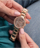 Buy Shop Guess Solstice Diamonds Rose Gold Dial Rose Gold Steel Strap Watch for Women - GW0403L3 USA Online