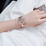 Buy Shop Guess Solstice Diamonds Rose Gold Dial Rose Gold Steel Strap Watch for Women - GW0403L3 USA Online