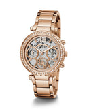 Buy Shop Guess Solstice Diamonds Rose Gold Dial Rose Gold Steel Strap Watch for Women - GW0403L3 USA Online