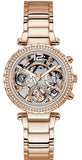 Buy Shop Guess Solstice Diamonds Rose Gold Dial Rose Gold Steel Strap Watch for Women - GW0403L3 USA Online