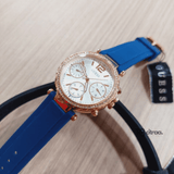 Buy Shop Guess Solstice Diamonds Silver Dial Blue Rubber Strap Watch for Women - GW0113L3 USA Online