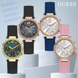 Buy Shop Guess Solstice Diamonds Silver Dial Blue Rubber Strap Watch for Women - GW0113L3 USA Online