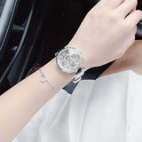 Buy Shop Guess Solstice Diamonds Silver Dial Silver Steel Strap Watch for Women - GW0403L1 USA Online