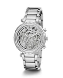 Buy Shop Guess Solstice Diamonds Silver Dial Silver Steel Strap Watch for Women - GW0403L1 USA Online