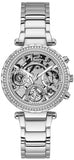 Buy Shop Guess Solstice Diamonds Silver Dial Silver Steel Strap Watch for Women - GW0403L1 USA Online