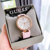 Buy Shop Guess Solstice Diamonds White Dial Pink Rubber Strap Watch For Women - GW0113L4 USA Online