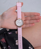 Buy Shop Guess Solstice Diamonds White Dial Pink Rubber Strap Watch For Women - GW0113L4 USA Online