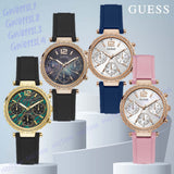 Buy Shop Guess Solstice Diamonds White Dial Pink Rubber Strap Watch For Women - GW0113L4 USA Online