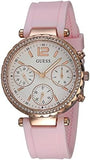 Buy Shop Guess Solstice Diamonds White Dial Pink Rubber Strap Watch For Women - GW0113L4 USA Online