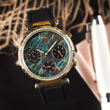 Buy Shop Guess Solstice Green Dial Black Rubber Strap Watch for Women - GW0113L1 USA Online
