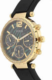Buy Shop Guess Solstice Green Dial Black Rubber Strap Watch for Women - GW0113L1 USA Online