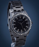 Buy Shop Guess Sparkler Diamonds Black Dial Black Steel Strap Watch for Women - GW0111L4 USA Online
