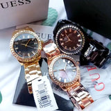 Buy Shop Guess Sparkler Diamonds Black Dial Black Steel Strap Watch for Women - GW0111L4 USA Online