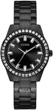 Buy Shop Guess Sparkler Diamonds Black Dial Black Steel Strap Watch for Women - GW0111L4 USA Online