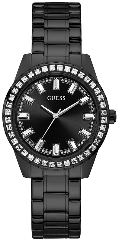 Buy Shop Guess Sparkler Diamonds Black Dial Black Steel Strap Watch for Women - GW0111L4 USA Online
