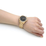 Buy Shop Guess Sparkler Diamonds Black Dial Gold Steel Strap Watch for Women - GW0111L2 USA Online