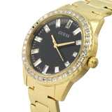 Buy Shop Guess Sparkler Diamonds Black Dial Gold Steel Strap Watch for Women - GW0111L2 USA Online
