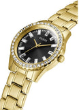 Buy Shop Guess Sparkler Diamonds Black Dial Gold Steel Strap Watch for Women - GW0111L2 USA Online