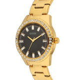 Buy Shop Guess Sparkler Diamonds Black Dial Gold Steel Strap Watch for Women - GW0111L2 USA Online